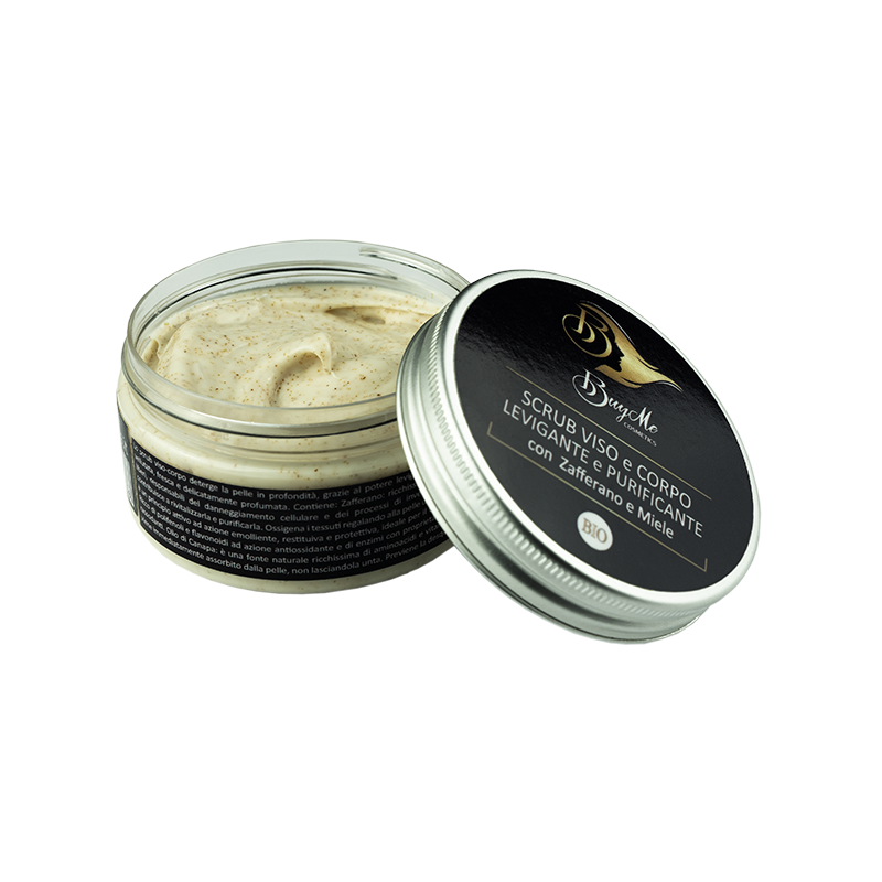 Scrub viso con Miele, Zafferano e Olio di Canapa
