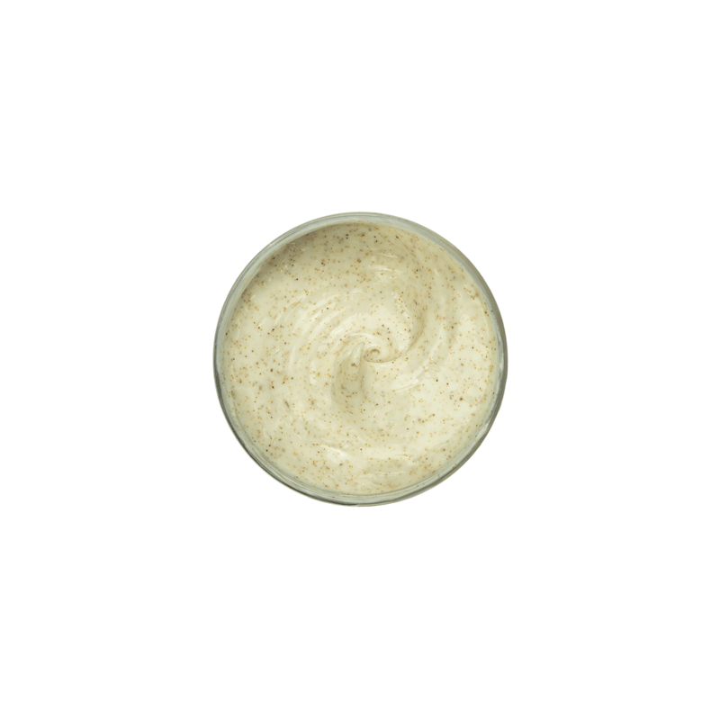 scrub_viso_con_con_miele_zafferano_e_olio_di_canapa_texture_buyme_cosmetics